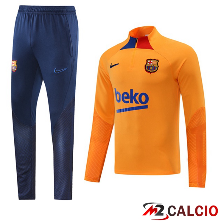 Maglie Calcio Personalizzate,Tute Calcio Squadre,Maglia Nazionale Italiana Calcio | Insieme Tuta Calcio FC Barcellona Giallo 2022/2023