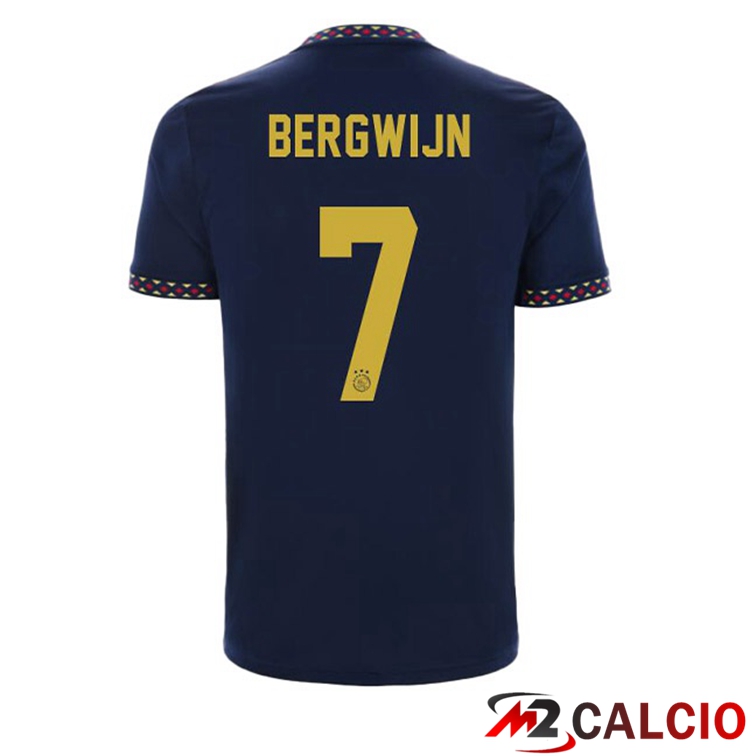 Maglie Calcio Personalizzate,Tute Calcio Squadre,Maglia Nazionale Italiana Calcio | Maglie Calcio AFC Ajax (Bergwijn 7) Seconda Nero 2022/2023