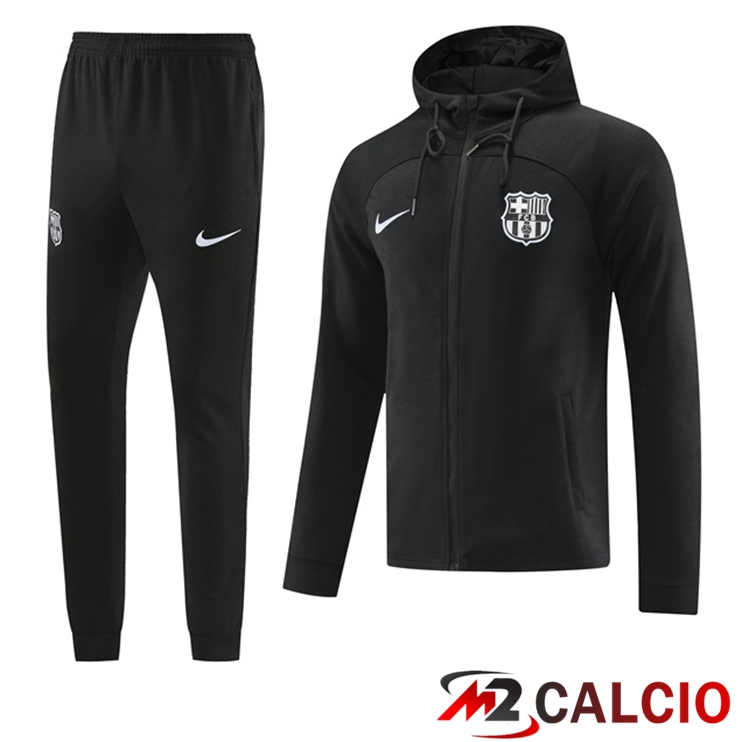 Maglie Calcio Personalizzate,Tute Calcio Squadre,Maglia Nazionale Italiana Calcio | Insieme Giacca Con Cappuccio Tuta FC Barcellona Nero 2022/2023