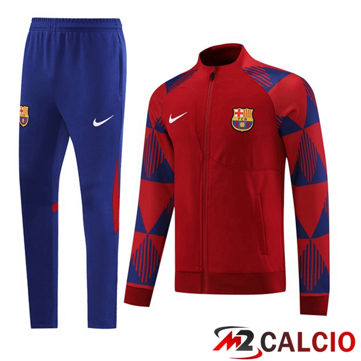 Maglie Calcio Personalizzate,Tute Calcio Squadre,Maglia Nazionale Italiana Calcio | Insieme Tuta Calcio - Giacca FC Barcellona Rosso 2022/2023