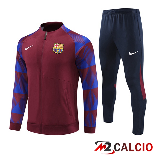 Maglie Calcio Personalizzate,Tute Calcio Squadre,Maglia Nazionale Italiana Calcio | Insieme Tuta Calcio - Giacca FC Barcellona Rosso 2023/2024