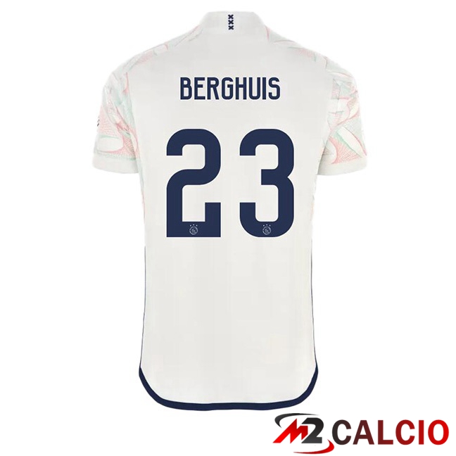 Maglie Calcio Personalizzate,Tute Calcio Squadre,Maglia Nazionale Italiana Calcio | Maglie Calcio AFC Ajax (Berghuis 23) Seconda Bianco 2023/2024