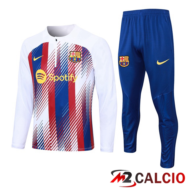 Maglie Calcio Personalizzate,Tute Calcio Squadre,Maglia Nazionale Italiana Calcio | Insieme Tuta Calcio FC Barcellona Bianco Rosso 2023/2024