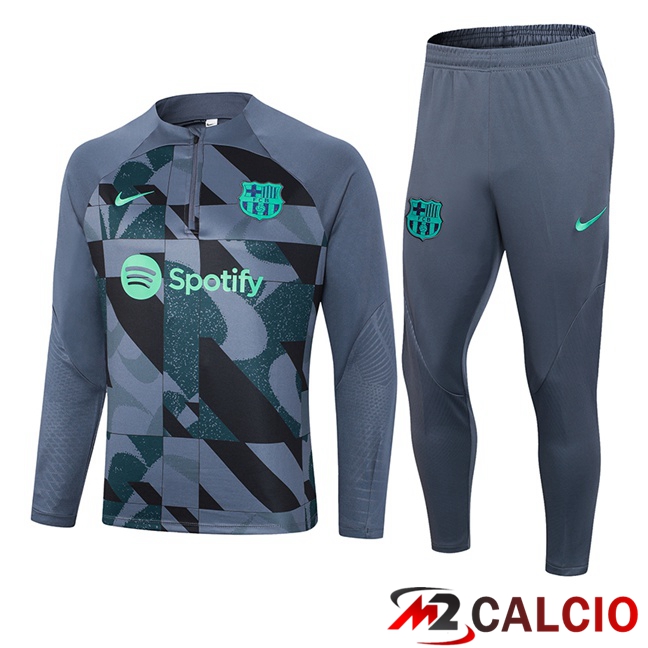 Maglie Calcio Personalizzate,Tute Calcio Squadre,Maglia Nazionale Italiana Calcio | Insieme Tuta Calcio FC Barcellona Grigio 2023/2024