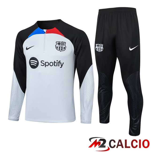 Maglie Calcio Personalizzate,Tute Calcio Squadre,Maglia Nazionale Italiana Calcio | Insieme Tuta Calcio FC Barcellona Bianco Nero 2023/2024