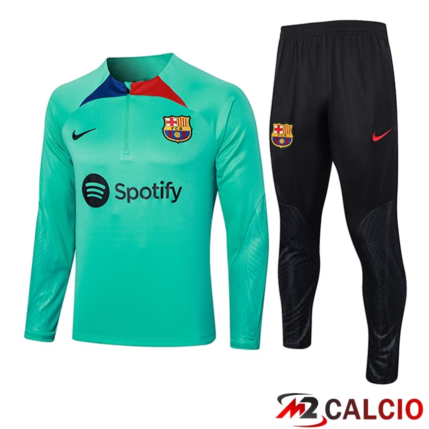 Maglie Calcio Personalizzate,Tute Calcio Squadre,Maglia Nazionale Italiana Calcio | Insieme Tuta Calcio FC Barcellona Verde 2023/2024 -06