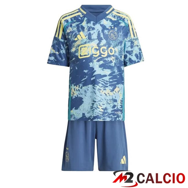 Maglie Calcio Personalizzate,Tute Calcio Squadre,Maglia Nazionale Italiana Calcio | Maglie Calcio AFC Ajax Bambino Seconda Blu 2024/2025