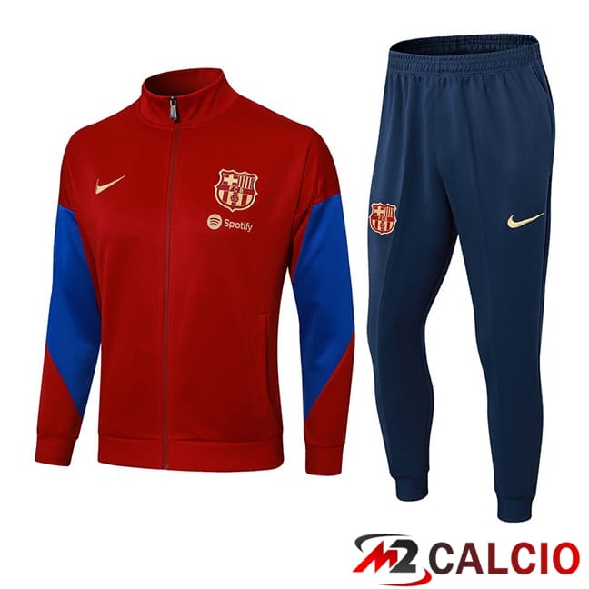 Maglie Calcio Personalizzate,Tute Calcio Squadre,Maglia Nazionale Italiana Calcio | Insieme Tuta Calcio - Giacca FC Barcellona Rosso 2024/2025