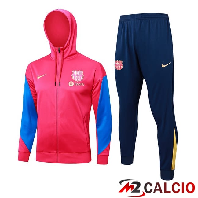 Maglie Calcio Personalizzate,Tute Calcio Squadre,Maglia Nazionale Italiana Calcio | Tuta Calcio - Felpa Con Cappuccio FC Barcellona Rosso 2024/2025