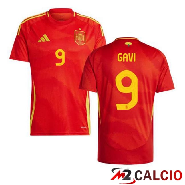 Maglia Nazionale Spagna (GAVI 9) Prima Rosso UEFA Euro 2024