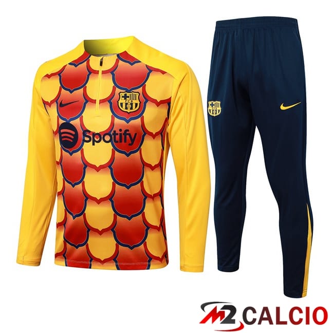 Maglie Calcio Personalizzate,Tute Calcio Squadre,Maglia Nazionale Italiana Calcio | Insieme Tuta Calcio FC Barcellona Giallo 2024/2025