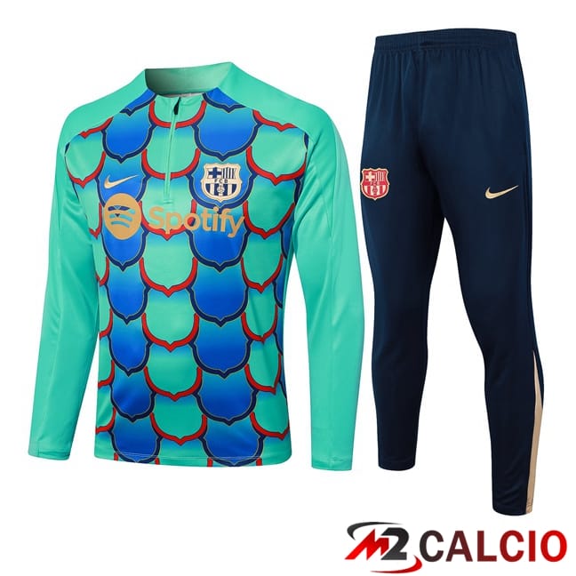 Maglie Calcio Personalizzate,Tute Calcio Squadre,Maglia Nazionale Italiana Calcio | Insieme Tuta Calcio FC Barcellona Verde 2024/2025