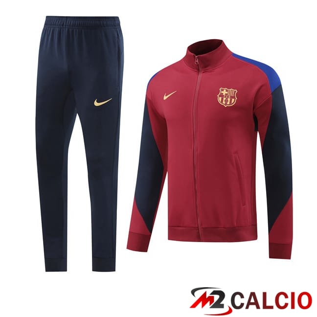 Maglie Calcio Personalizzate,Tute Calcio Squadre,Maglia Nazionale Italiana Calcio | Insieme Tuta Calcio - Giacca FC Barcellona Rosso 2024/2025