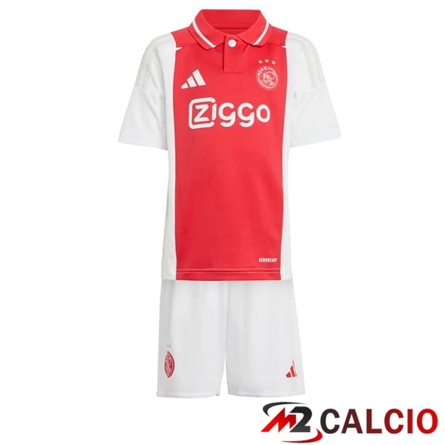 Maglie Calcio Personalizzate,Tute Calcio Squadre,Maglia Nazionale Italiana Calcio | Maglie Calcio AFC Ajax Bambino Prima Rosso Bianco 2024/2025