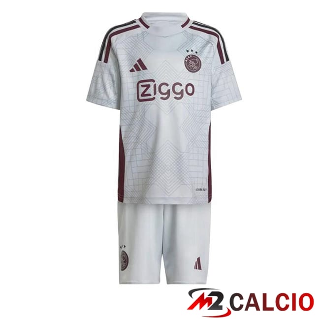 Maglie Calcio Personalizzate,Tute Calcio Squadre,Maglia Nazionale Italiana Calcio | Maglie Calcio AFC Ajax Bambino Terza Bianco 2024/2025