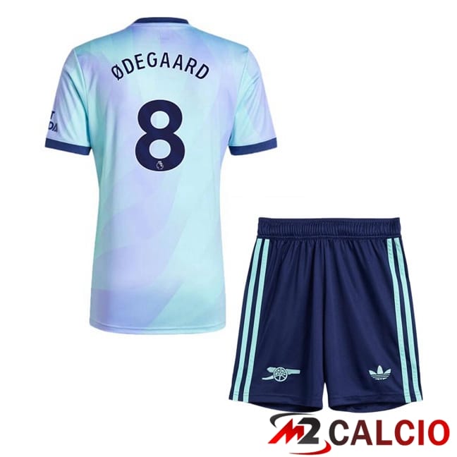 Maglie Calcio Personalizzate,Tute Calcio Squadre,Maglia Nazionale Italiana Calcio | Maglie Calcio Arsenal (ØDEGAARD 8) Bambino Terza Blu 2024/2025
