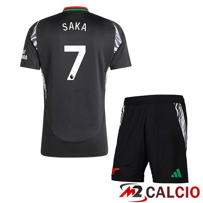 Maglie Calcio Personalizzate,Tute Calcio Squadre,Maglia Nazionale Italiana Calcio | Maglie Calcio Arsenal (SAKA 7) Bambino Seconda Nero 2024/2025