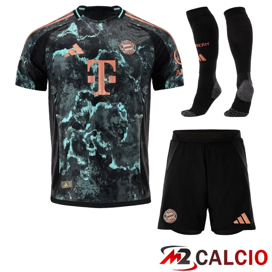 Maglie Calcio Personalizzate,Tute Calcio Squadre,Maglia Nazionale Italiana Calcio | Insieme Maglie Calcio Bayern Monaco Seconda (Pantaloncini + Calzini) 2024/2025