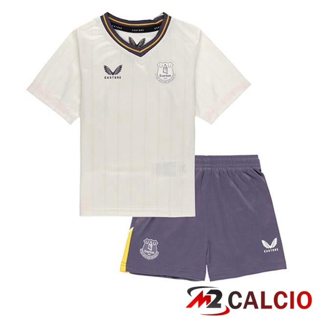 Maglie Calcio Personalizzate,Tute Calcio Squadre,Maglia Nazionale Italiana Calcio | Maglie Calcio Everton Bambino Terza Bianco 2024/2025