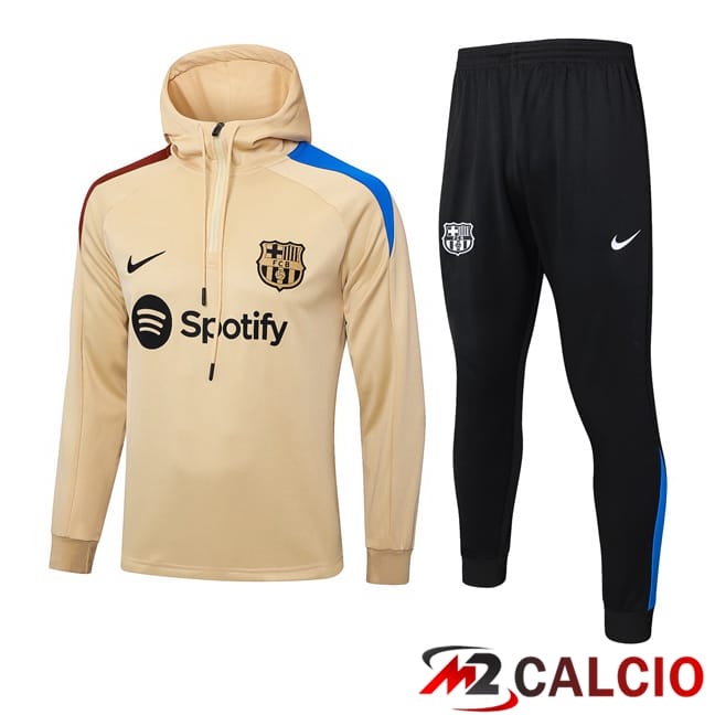 Maglie Calcio Personalizzate,Tute Calcio Squadre,Maglia Nazionale Italiana Calcio | Tuta Calcio - Felpa Con Cappuccio FC Barcellona Giallo 2024/2025