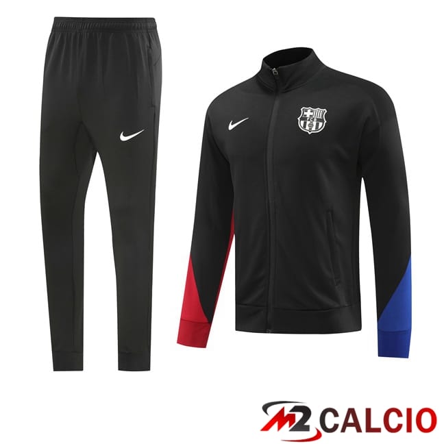 Maglie Calcio Personalizzate,Tute Calcio Squadre,Maglia Nazionale Italiana Calcio | Insieme Tuta Calcio - Giacca FC Barcellona Nero 2024/2025
