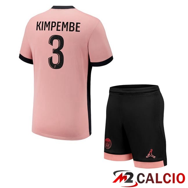 Maglie Calcio Paris PSG (Kimpembe 3) Bambino Terza Rosa 2024/2025