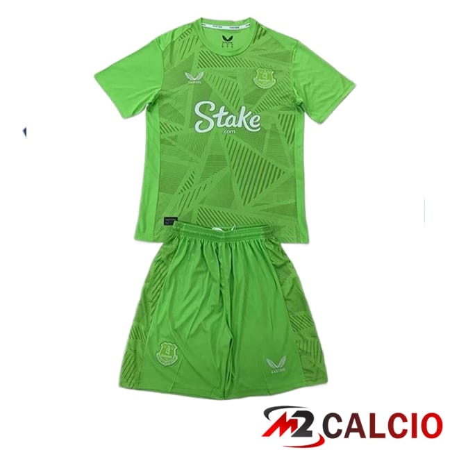 Maglie Calcio Personalizzate,Tute Calcio Squadre,Maglia Nazionale Italiana Calcio | Maglie Calcio Everton Bambino Portiere Verde 2024/2025