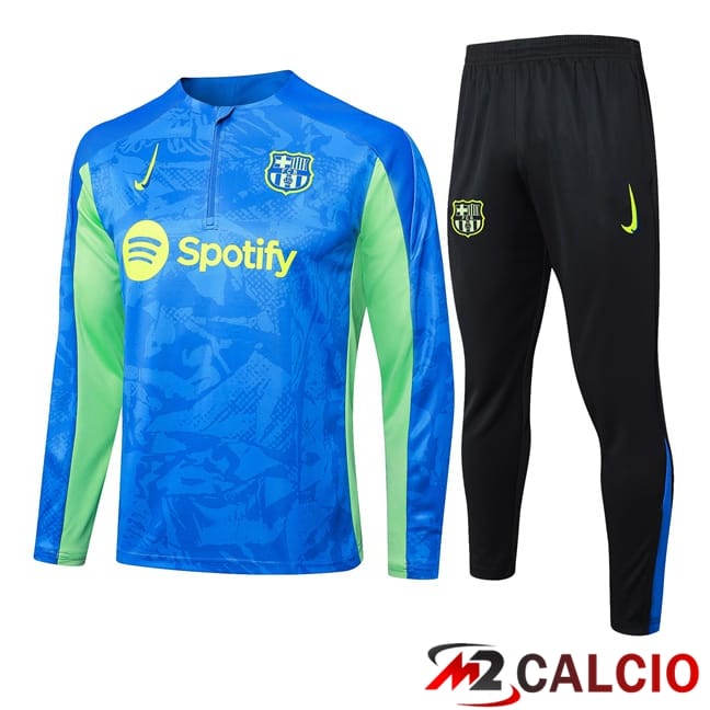 Maglie Calcio Personalizzate,Tute Calcio Squadre,Maglia Nazionale Italiana Calcio | Insieme Tuta Calcio FC Barcellona Blu Verde 2024/2025