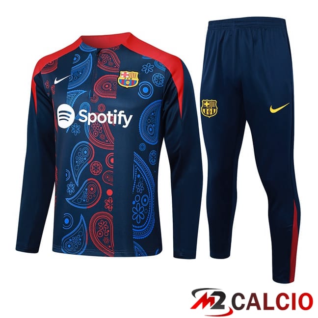 Maglie Calcio Personalizzate,Tute Calcio Squadre,Maglia Nazionale Italiana Calcio | Insieme Tuta Calcio FC Barcellona Blu Reale Rosso 2024/2025