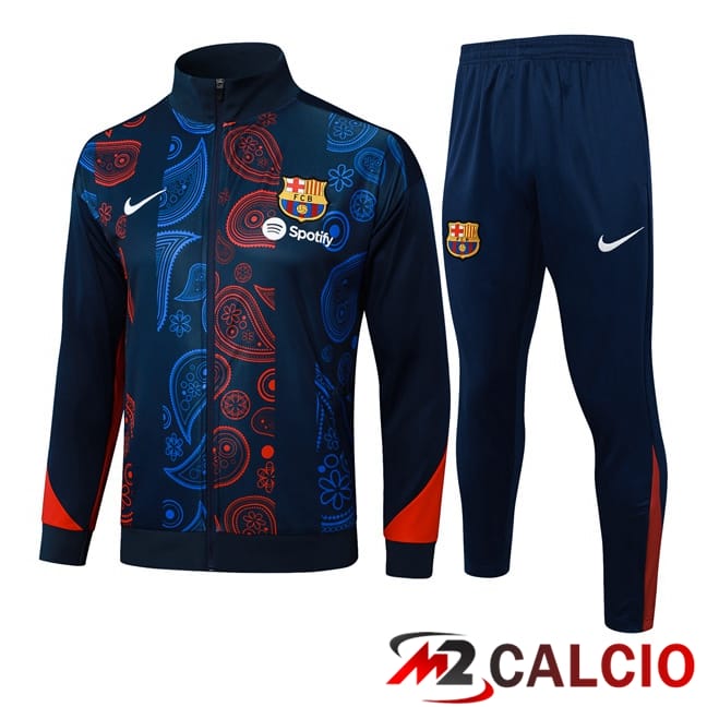 Maglie Calcio Personalizzate,Tute Calcio Squadre,Maglia Nazionale Italiana Calcio | Insieme Tuta Calcio - Giacca FC Barcellona Blu Nero Rosso 2025/2026