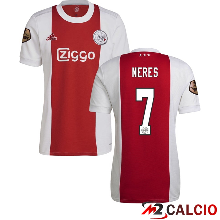 Maglie Calcio Personalizzate,Tute Calcio Squadre,Maglia Nazionale Italiana Calcio | Maglia AFC Ajax（NERES 7）Prima Rosso/Bianco 2021/2022