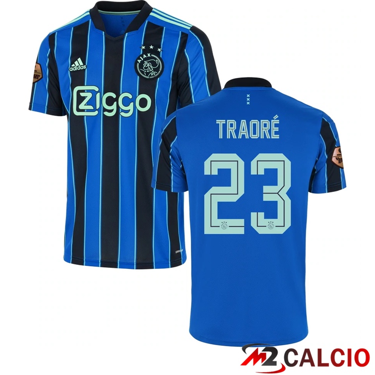 Maglie Calcio Personalizzate,Tute Calcio Squadre,Maglia Nazionale Italiana Calcio | Maglia AFC Ajax（TRAORE 23）Seconda Blu 2021/2022