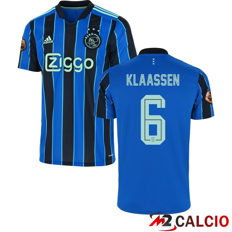 Maglie Calcio Personalizzate,Tute Calcio Squadre,Maglia Nazionale Italiana Calcio | Maglia AFC Ajax（KLAASSEN 6）Seconda Blu 2021/2022