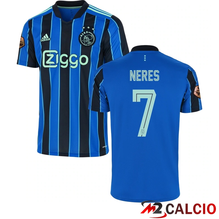 Maglie Calcio Personalizzate,Tute Calcio Squadre,Maglia Nazionale Italiana Calcio | Maglia AFC Ajax（NERES 7）Seconda Blu 2021/2022