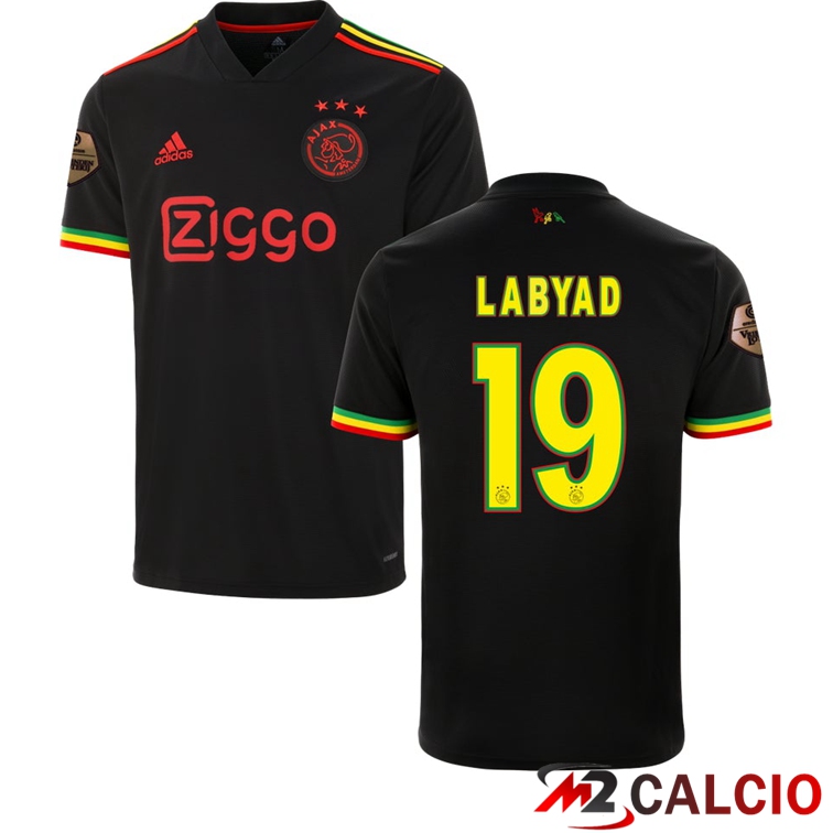 Maglie Calcio Personalizzate,Tute Calcio Squadre,Maglia Nazionale Italiana Calcio | Maglia AFC Ajax（LABYAD 19）Terza Nero 2021/2022