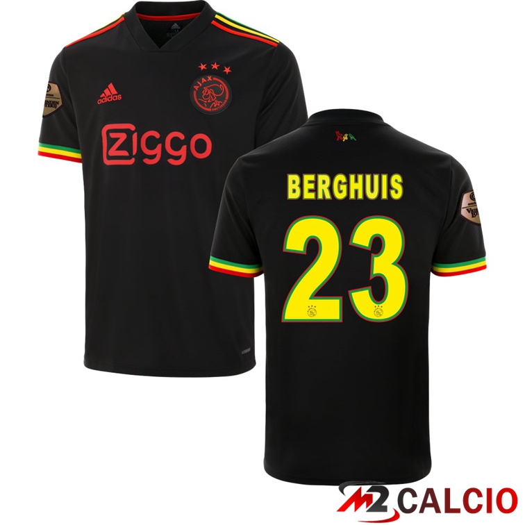Maglie Calcio Personalizzate,Tute Calcio Squadre,Maglia Nazionale Italiana Calcio | Maglia AFC Ajax（TRAORE 23）Terza Nero 2021/2022