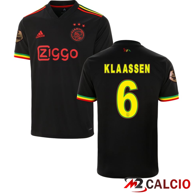 Maglie Calcio Personalizzate,Tute Calcio Squadre,Maglia Nazionale Italiana Calcio | Maglia AFC Ajax（KLAASSEN 6）Terza Nero 2021/2022