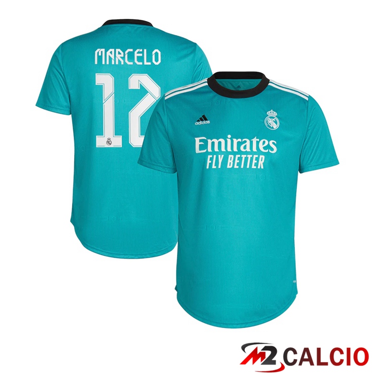 Maglia Real Madrid (MARCELO 12) Donna Terza Blu Verde 2021/2022