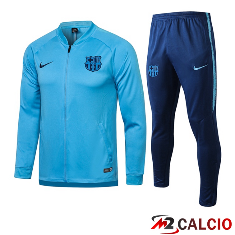 Maglie Calcio Personalizzate,Tute Calcio Squadre,Maglia Nazionale Italiana Calcio | Insieme Tuta Calcio - Giacca FC Barcellona Azzurro 2021/2022