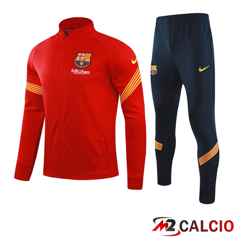 Maglie Calcio Personalizzate,Tute Calcio Squadre,Maglia Nazionale Italiana Calcio | Insieme Tuta Calcio - Giacca FC Barcellona Rosso 2021/2022