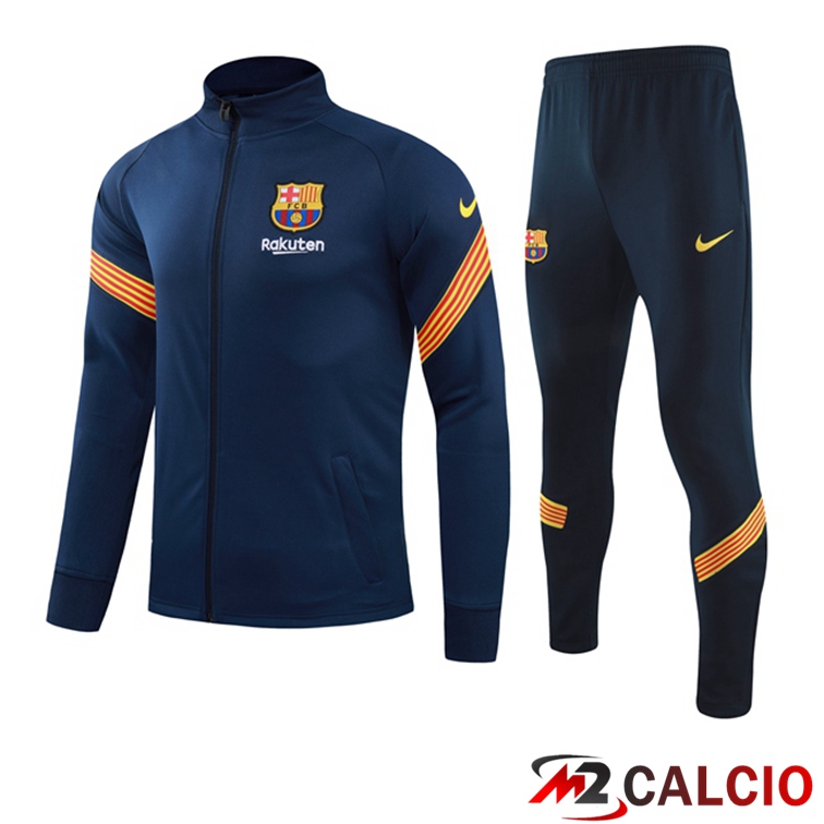 Maglie Calcio Personalizzate,Tute Calcio Squadre,Maglia Nazionale Italiana Calcio | Insieme Tuta Calcio - Giacca FC Barcellona Blu Reale 2021/2022