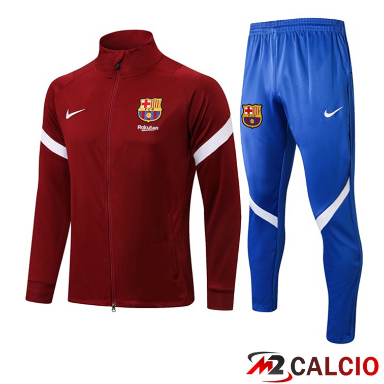 Maglie Calcio Personalizzate,Tute Calcio Squadre,Maglia Nazionale Italiana Calcio | Insieme Tuta Calcio - Giacca FC Barcellona Rosso 2021/2022