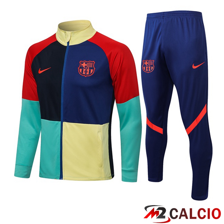 Maglie Calcio Personalizzate,Tute Calcio Squadre,Maglia Nazionale Italiana Calcio | Insieme Tuta Calcio - Giacca FC Barcellona Blu Verde Nero 2021/2022