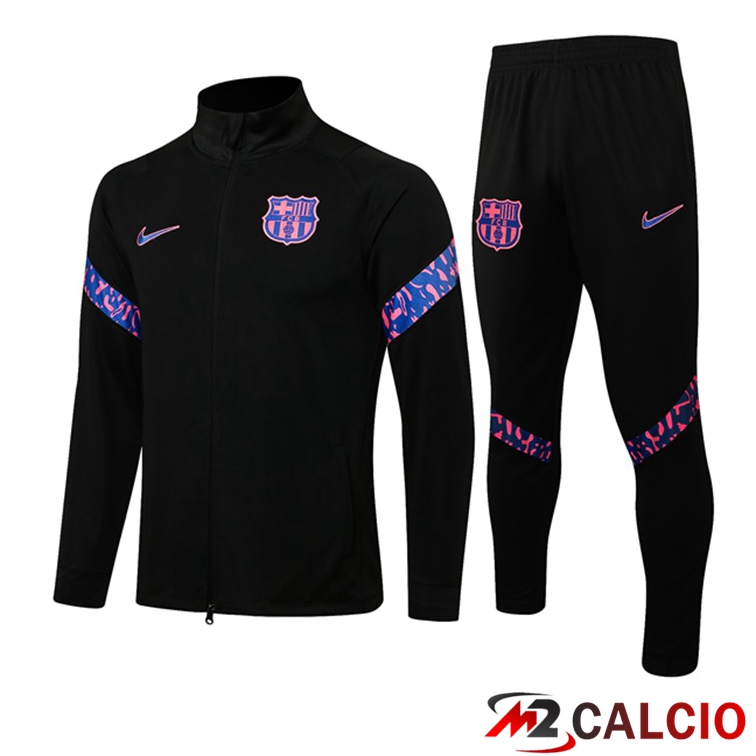 Maglie Calcio Personalizzate,Tute Calcio Squadre,Maglia Nazionale Italiana Calcio | Insieme Tuta Calcio - Giacca FC Barcellona Nero 2021/2022
