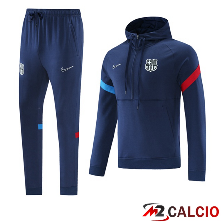 Maglie Calcio Personalizzate,Tute Calcio Squadre,Maglia Nazionale Italiana Calcio | Giacca Con Cappuccio Tuta FC Barcellona Blu 2021/2022