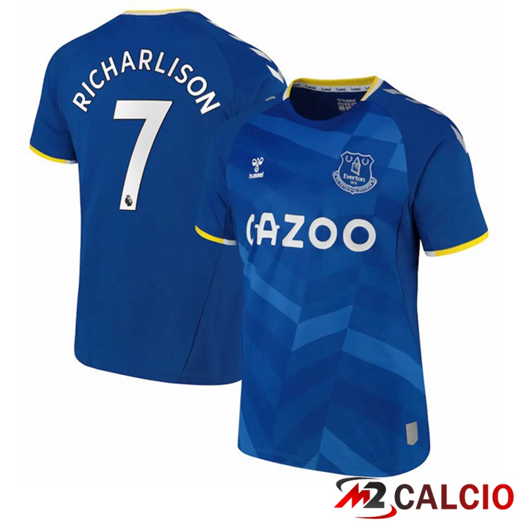 Maglie Calcio Personalizzate,Tute Calcio Squadre,Maglia Nazionale Italiana Calcio | Maglia FC Everton (Richarlison 7) Prima Blu 2021/22