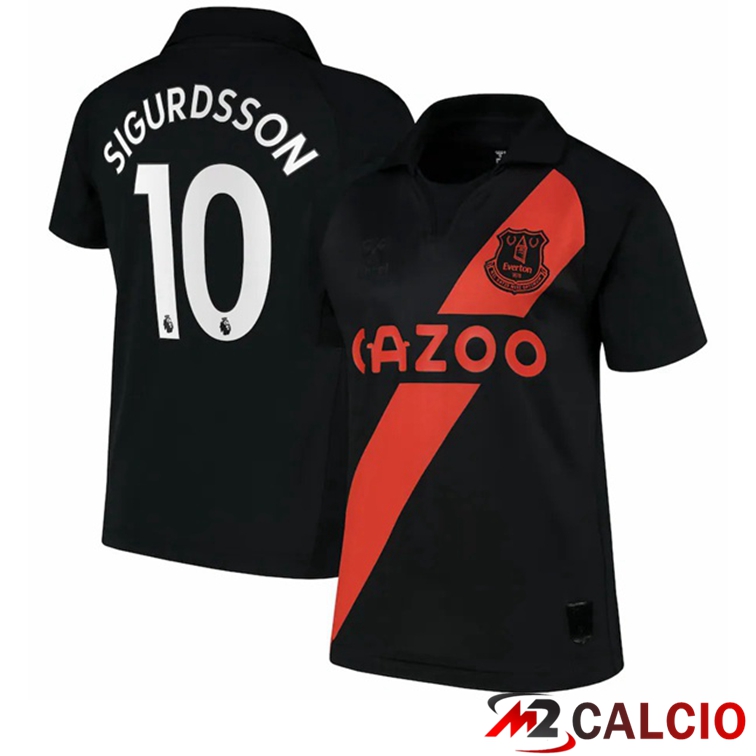 Maglie Calcio Personalizzate,Tute Calcio Squadre,Maglia Nazionale Italiana Calcio | Maglia FC Everton (Sigurdsson 10) Seconda Nero 2021/22