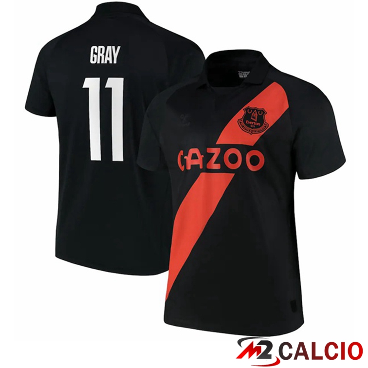 Maglie Calcio Personalizzate,Tute Calcio Squadre,Maglia Nazionale Italiana Calcio | Maglia FC Everton (Gray 11) Seconda Nero 2021/22