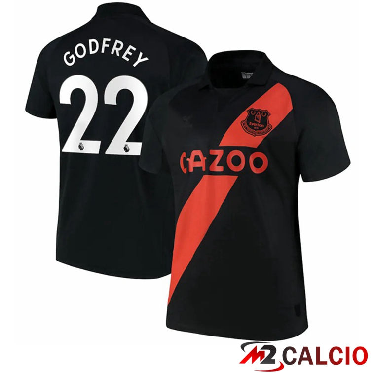 Maglie Calcio Personalizzate,Tute Calcio Squadre,Maglia Nazionale Italiana Calcio | Maglia FC Everton (Godfrey 22) Seconda Nero 2021/22
