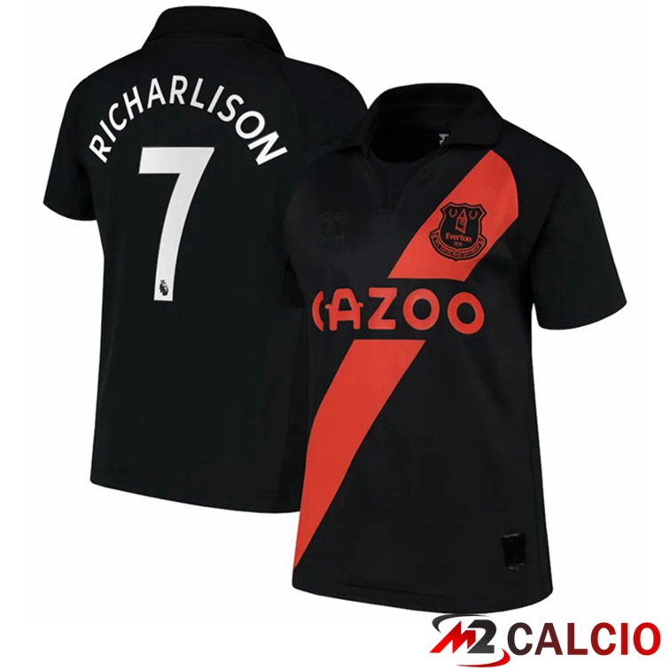 Maglie Calcio Personalizzate,Tute Calcio Squadre,Maglia Nazionale Italiana Calcio | Maglia FC Everton (Richarlison 7) Seconda Nero 2021/22